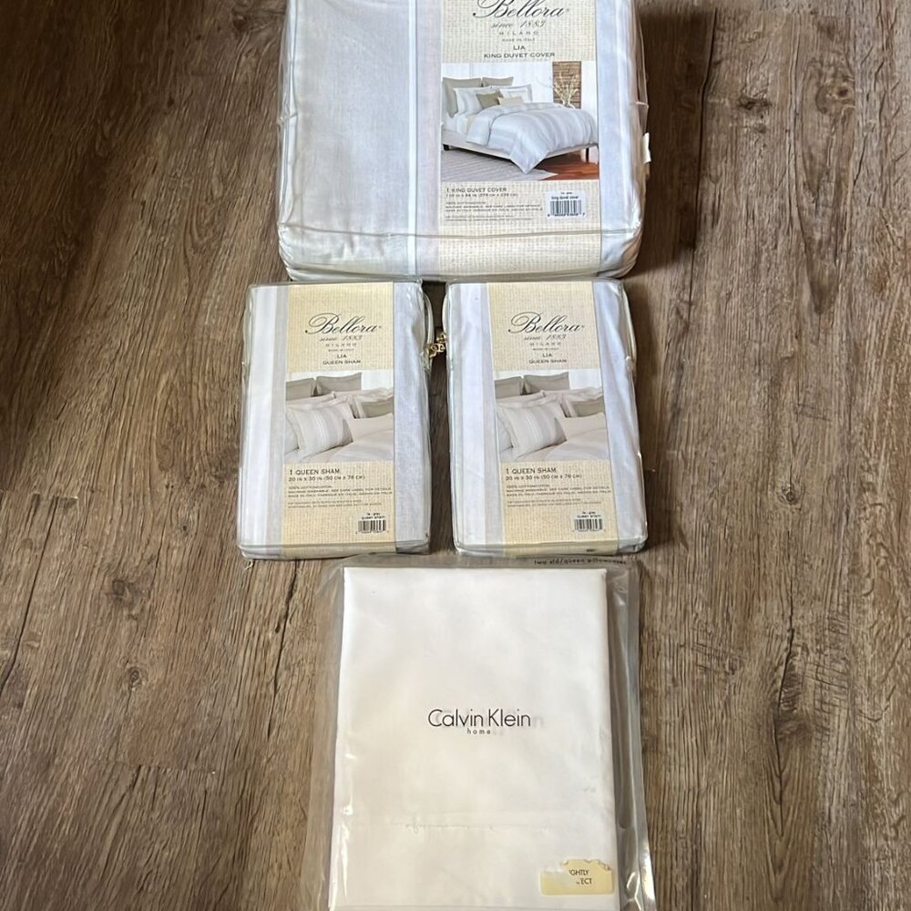 Mix Set 4pcs Calvin Klein 2 PillowCases + Bellora King Duvet +2 Queen Sham N7 - Picture 3 of 15